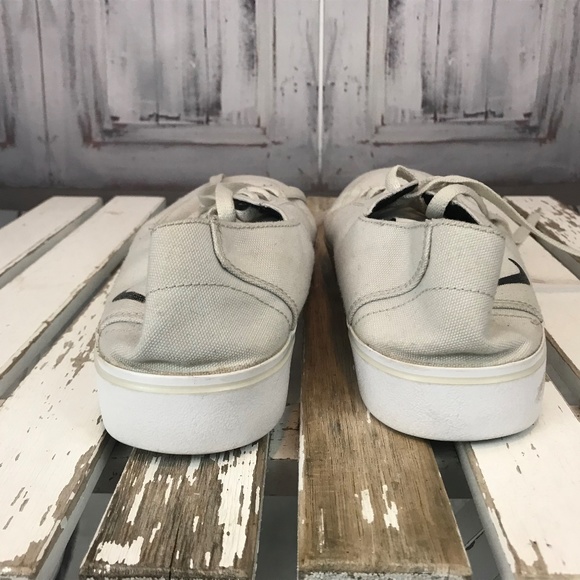 Nike White Black Canvas Sneaker Mens Lace Tie Shoe - Picture 4 of 6